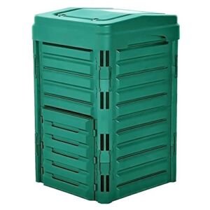 #9489-US Solution4Patio Outdoor Composting Bin, 89-Gallon (336L), Thick and Sturdy, Green Eco-Master Polypropylene Composter, Easy Assembling, Large Capacity, 23.62 in. W x 23.62 in. D x 39.37 in. H