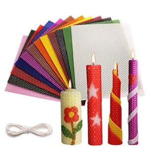 Tafuero Beeswax Honeycomb Candle Sheets,12pcs Beeswax Candle Making Kit Natural 10″ X 8″,Make Your Own Ideas Candle for Kids and Adults,Making Handsome Rolling Candle for Hanukkah and Party