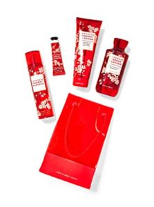 Bath and Body Works JAPANESE CHERRY BLOSSOM Gift Bag Set – Body Cream 8 oz – Shower Gel 10 fl oz – Fine Fragrance Mist 8 fl oz and a Hand Cream 1 fl oz