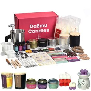 Candle Making Kit – Full Candle Making Supplies for Adults Kids Beginners, Including Natural Soy Wax, Wicks, Scents, Dyes, Jars Tins & Molds & More, Best Homemade DIY Starter Set
