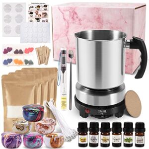 Xecessory Candle Making Kit Supplies, Soy Wax for Candle Making, DIY Arts and Crafts Candle Gift Set for Adult, Women, Kids, Including Soy Wax, Wicks, Melting Pot, Tins, Heater and More.