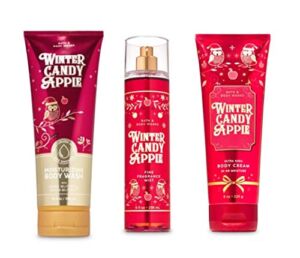 Bath and Body Works – Winter Candy Apple – 3 pc. Gift Set – Moisturizing Body Wash, Fine Fragrance Mist and Ultra Shea Body Cream – (2019 Edition)