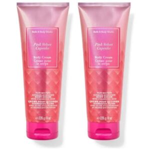 Bath and Body Works Gift Set of of 2 – 8 oz Body Cream – (Pink Velvet Cupcake)
