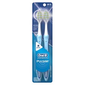 Oral-B Pulsar Soft Bristle Toothbrush Twin Pack (Colors May Vary) , Blue , 2 Count (Pack of 1)
