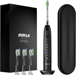 DIKLA Electric Toothbrush,Photocatalytic Electric Toothbrush for Adults,Whiting Rechargeable Toothbrush with 5 Modes & 31000 VPM,Diamond White Sonic Toothbrush,No Toothpaste Plaque Remover for Teeth