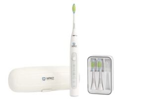 Impact Oral Care – Sonic Electric Toothbrush for Adults, for Sensitive Teeth & Gums – 5 Cleaning Modes, 60 Day Battery Life, 48000 Deep Cleaning Vibrations per Minute – Slim Design, White