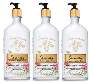 Bath and Body Works Aromatherapy SERENITY – MARIGOLD ROSE MAGNOLIA Value Pack – Lot of 3 Body Lotion – Full Size