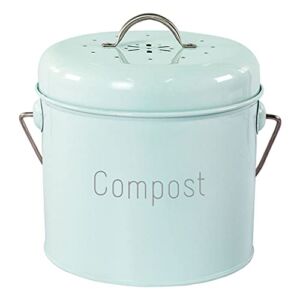 Fenteer 3 Compost Bin Countertop Indoor Compost Bucket Compost Caddy Bin Compost Pail Rust Proof, Green