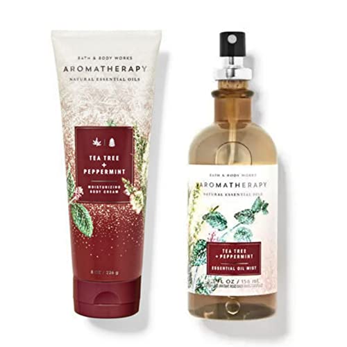 Bath and Body Works Aromatherapy Tea Tree Peppermint Essential Oil Mist Body Cream Set | The Storepaperoomates Retail Market - Fast Affordable Shopping
