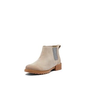 Sorel Women’s Emelie II Chelsea Boot — Omega Taupe, Gum 10 — Waterproof Leather Rain Boots — Size 8