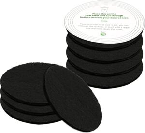 Pack of 8 Compost Bin Charcoal Filters Round Indoor Kitchen Compost Bucket Activated Charcoal Filters Replacements Sheets Universal Size with Sizing Template to 7.25″