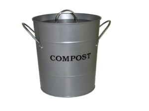 Exaco CPBS 04 Small 2-N-1 Kitchen Compost Bucket, Silver