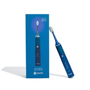 SNOW LED Electric Toothbrush – Rechargeable Electronic Brush for Adults – Sonic Technology w/ LED Light Whitening & Cleaning Powered w/ Sonic Technology for Oral Routine – Polar Blue