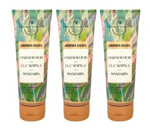 Bath & Body Works Aromatherapy Body Cream with Natural Essential Oils, 8 oz each – 3 Pack (Sandalwood Eucalyptus Mandarin)