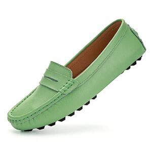 BEAUSEEN Women’s Driving Moccasins Mint Green Leather Penny Loafer 6.0 M US BES-2207QIN060
