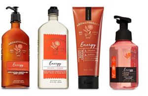 Bath and Body Works Aromatherapy ORANGE GINGER Deluxe Gift Set – Body Cream – Body Lotion – Body Wash and Gentle Foaming Hand Soap – Full Size