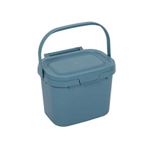 Addis Everyday Kitchen Food Waste Compost Caddy Bin, 4.5 Litre, Air Blue