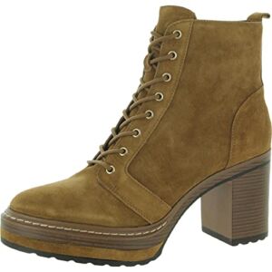 Steve Madden Sheridan Brown Suede Lace Up Lug Sole Block Stacked Heel Boot (Brown Suede, 8)