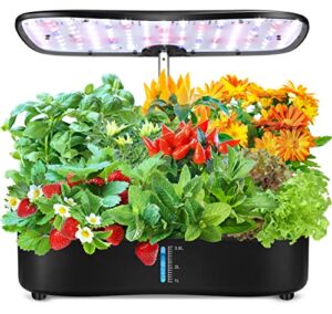 ONME Hydroponics Growing System, Indoor Herb Garden Kit with Grow Light, Indoor Gardening System with 12 Plant Pots, Aero Garden with Quiet Smart Water Pump Height Adjustable