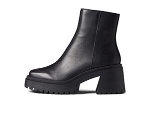 Steve Madden Women’s Fella Ankle Boot, Black Leather, 10