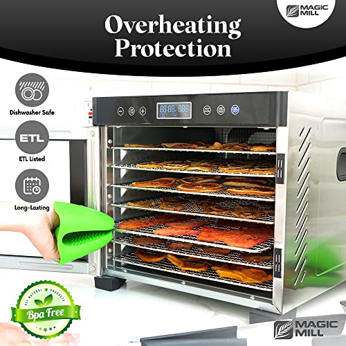 Magic Mill Food Dehydrator Machine | 7 Stainless Steel Trays | Dryer for Jerky, Dog Treats, Herb, Meat, Beef, Fruit | Keep Warm Function, Digital Timer and Temperature Control, Equipped Safety Over-Heat Protection, ETL Approved – (MFD-7070, 7 Stainless St | The Storepaperoomates Retail Market - Fast Affordable Shopping