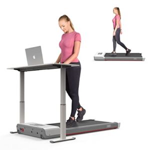 Dpforest Under Desk Treadmill, Walking Pad 2 in 1 for Home/Office Use, Portable Walking Treadmill Installation-Free with Remote Control, LED Display for Walking Jogging (White)