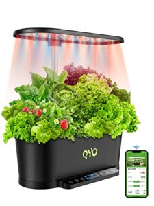 WiFi Hydroponics Growing System, QYO 14 Pods Indoor Herb Garden with 36W 140 LED Grow Lights, Hydroponic Herb Garden with 5.5L Water Tank, 33.85 Inch Height Adjustable Indoor Gardening System