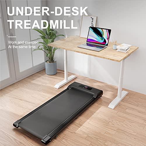 Walking Pad Under Desk Treadmill, Portable Treadmills Motorized Running Machine for Home, 6.25MPH, No Assembly Required, Remote Control, 240 Lb Capacity (Black) | The Storepaperoomates Retail Market - Fast Affordable Shopping