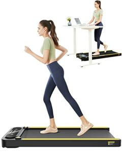 TIMETOOK Under Desk Treadmill, 2.25HP Walking Treadmill with 265lb Weight Capacity, Portable Walking Pad Design, Desk Treadmill for Home Office with IR Remote Control