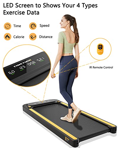 TIMETOOK Under Desk Treadmill, 2.25HP Walking Treadmill with 265lb Weight Capacity, Portable Walking Pad Design, Desk Treadmill for Home Office with IR Remote Control | The Storepaperoomates Retail Market - Fast Affordable Shopping