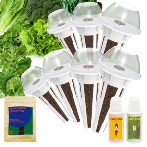 Salad Greens Pods for AeroGarden, inbloom Hydroponics 5 Pods, 7-Pods (350+ Seeds Include Green Leaf Lettuce, Paris Island Lettuce, Buttercrunch Lettuce, Arugula, Broccoli, Green Chard, and Spinach)