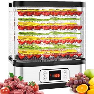8 Trays Food Dehydrator Machine, Dehydrators for Food and Jerky, Food Dehydrator Machine with Fruit Roll Sheet for Meat, Herbs, Upgraded Digital Timer and Temperature Control | BPA Free | 400 Watts