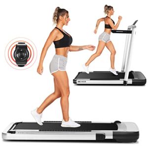 ANCHEER Under Desk Treadmill,2 in 1 Folding Treadmill,Portable Desk Treadmill for Small Spaces with APP &Wrist-Mounted Remote Control, Electric Walking Jogging Running Machine