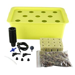 Homend DWC Deep Water Culture Hydroponic System Growing Kit, Medium Size w/Airstone, 11 Plant Sites (Holes) Bucket, Air Pump, Rockwool – Best Indoor Herb Garden for Lettuce, Mint, Parsley (11 Sites)