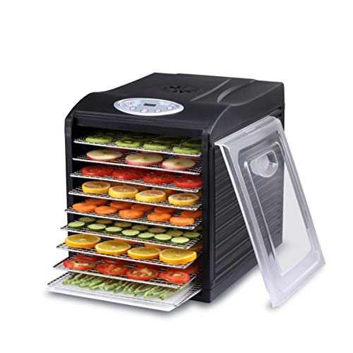 Samson “Silent” 9 Stainless Steel Tray Dehydrator with Digital Timer and Temperature Control for Fruit, Vegetables, Beef Jerky, Herbs, Dog Treats, Fruit Leathers and More | The Storepaperoomates Retail Market - Fast Affordable Shopping