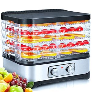 Food Dehydrator Machine, Food Dryer, Dehydrator for Beef Jerky, Fruits, Vegetables, Adjustable Temperature Control Electric Food Dehydrator with 5 BPA-free Trays, 250W