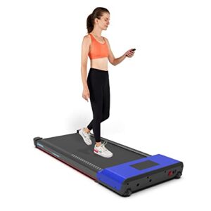 2 in 1 Under Desk Treadmill, 2.5HP Walking Pad with 265lbs Weight Capacity, Portable Walking Pad Design, No Assembly, Perfect for Home Office with Remote Control and LED Display (Blue)
