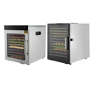 Dehydrator Machine Food Dehydrator,10/12 Stainless Steel Trays, Food Dryer for Fruit, Meat, Beef, Jerky, Herbs, with Adjustable Timer and Temperature Control (10 Trays)