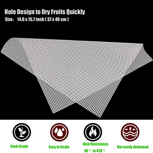 OUOSY 7Pcs Reusable Dehydrator Sheets For Dehydrator, Rectangle Silicone Dehydrator Mats For Fruit, Premium Non Stick Food Dryer Mesh Sheet (7 Pack, 14.6 x 15.7”), White | The Storepaperoomates Retail Market - Fast Affordable Shopping