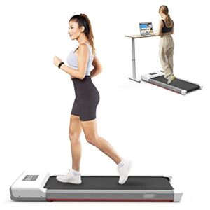 Walking Pad Treadmill Under Desk, 2 in 1 Under Desk Treadmill, Installation-Free Walking Treadmill with Remote Control for Home/Office Walking Jogging, LED Display Electric Exercise Machine