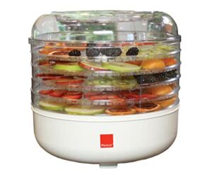 Ronco 5-Tray Dehydrator, Food Preserver Quiet & Easy Operation, for Beef, Turkey, Chicken, Fish Jerky, Fruits, Vegetables, Classic White