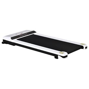 Soozier Walking Pad Under Desk Treadmill with LED Monitor and Remote Control for Home Gym, White