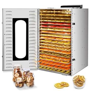 Food Dehydrator Machine, 20 Trays Stainless Steel Commercial Dryer Machine, 1500W Food Dryer with Digital Adjustable Timer Control for Food and Jerky, Beef, Fruit, Dog Treats, Herbs
