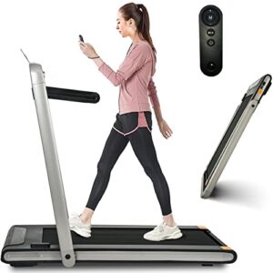 2.5HP Folding Electric Treadmill Walking Jogging Machine for Home Office with Remote Control, 2 in 1 Under Desk Treadmill. Color: Black