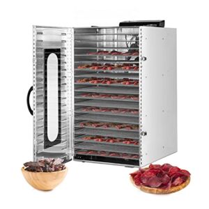 Commercial Food Dehydrator Machine Electric Dehydrators for Food and Jerky, 20 Trays Stainless Steel Fruit Vegetable Dryer with Digital Timer and Temperature Control