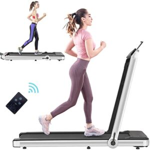 Merax 2 in 1 Fold Treadmill, Powerful and Quiet Walking Pad with Remote Control. Portable, Slim, Compact and Installation-Free Walking Jogging Running Treadmill for Home Office Fits Your Under Desk