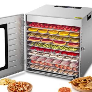 Food Dehydrator for Food and Jerky, Vegetables Fruit, Meat, Dog Treats, Herbs, 10 Layers Stainless Steel, Adjustable Time and Temperature Control Food Dryer Machine for Home Use (67 Recipes)