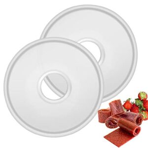 Flexzion Nonstick Fruit Leather Trays for Dehydrator, Fruit Roll Up for Food Dehydrator Machine (11 7/8 Inch) 2 Pack, Reusable Dehydrator Sheets for Dry Fruit Snacks Roll