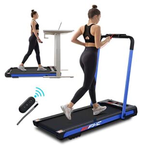 FYC Under Desk Treadmill – 2 in 1 Folding Treadmill for Home, Installation-Free Treadmill Compact Electric Running Machine, LED Display and Remote Control Walking Jogging Running for Home Office Use