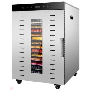 Hakka Food Dehydrator, 16 Trays Food Dehydrator Machine for Jerky/Vegetables/Fruits/Meat/Dog Treats/Herbs, Stainless Steel, 1000W